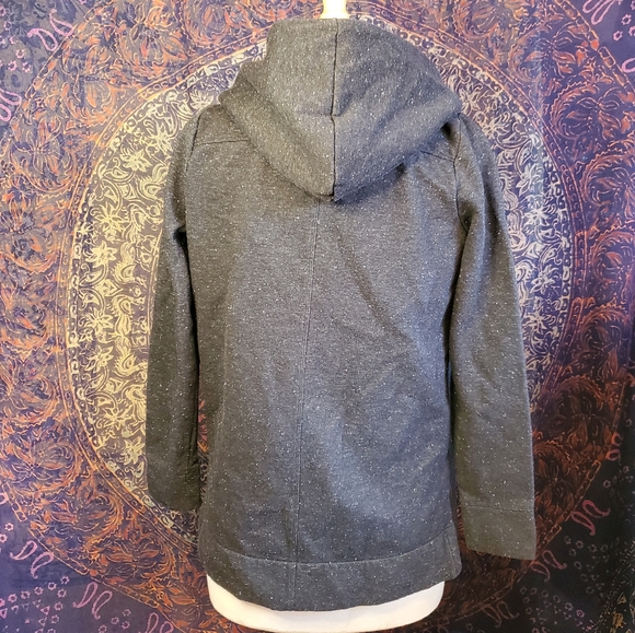 LOFT Petites Black White Speckles Open Front Hoodie Sweatshirt Womens Size Small - Picture 3 of 14